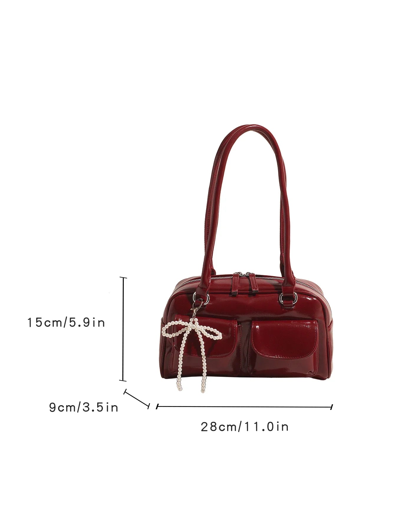Black PU Leather Casual Shoulder Bag