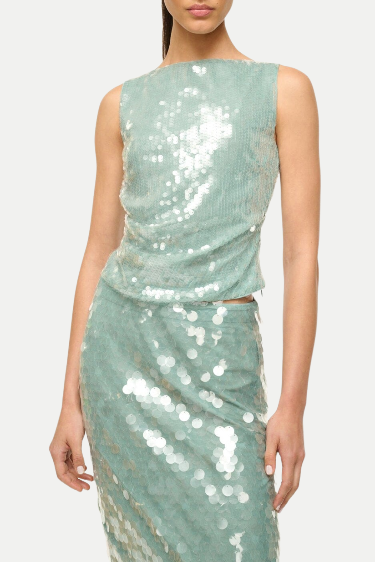 Gawaya Sequin Tulle Midi Skirt