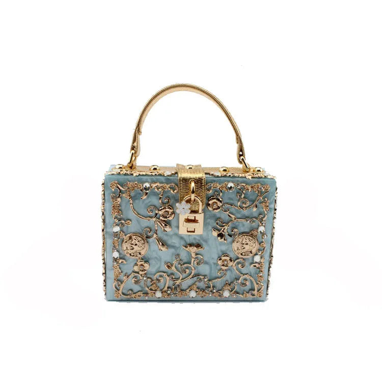 Bling Sequined Heart Evening Clutch Bag