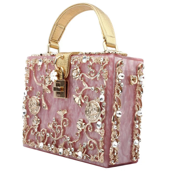 Bling Sequined Heart Evening Clutch Bag