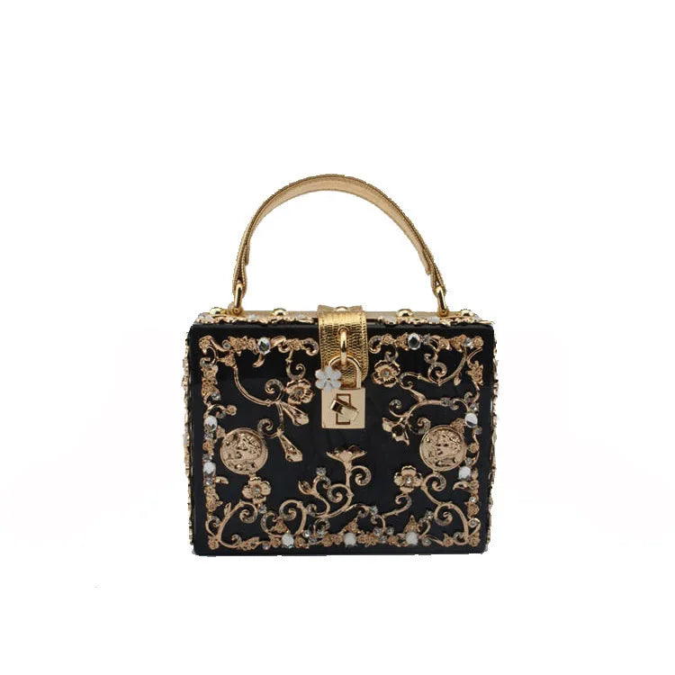 Bling Sequined Heart Evening Clutch Bag