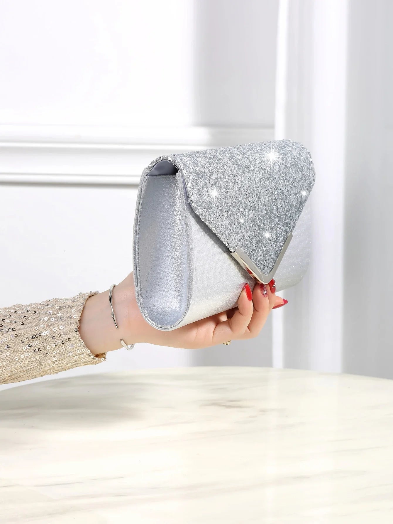Bling Shiny Elegant Envelope Clutch Party Wedding Bag