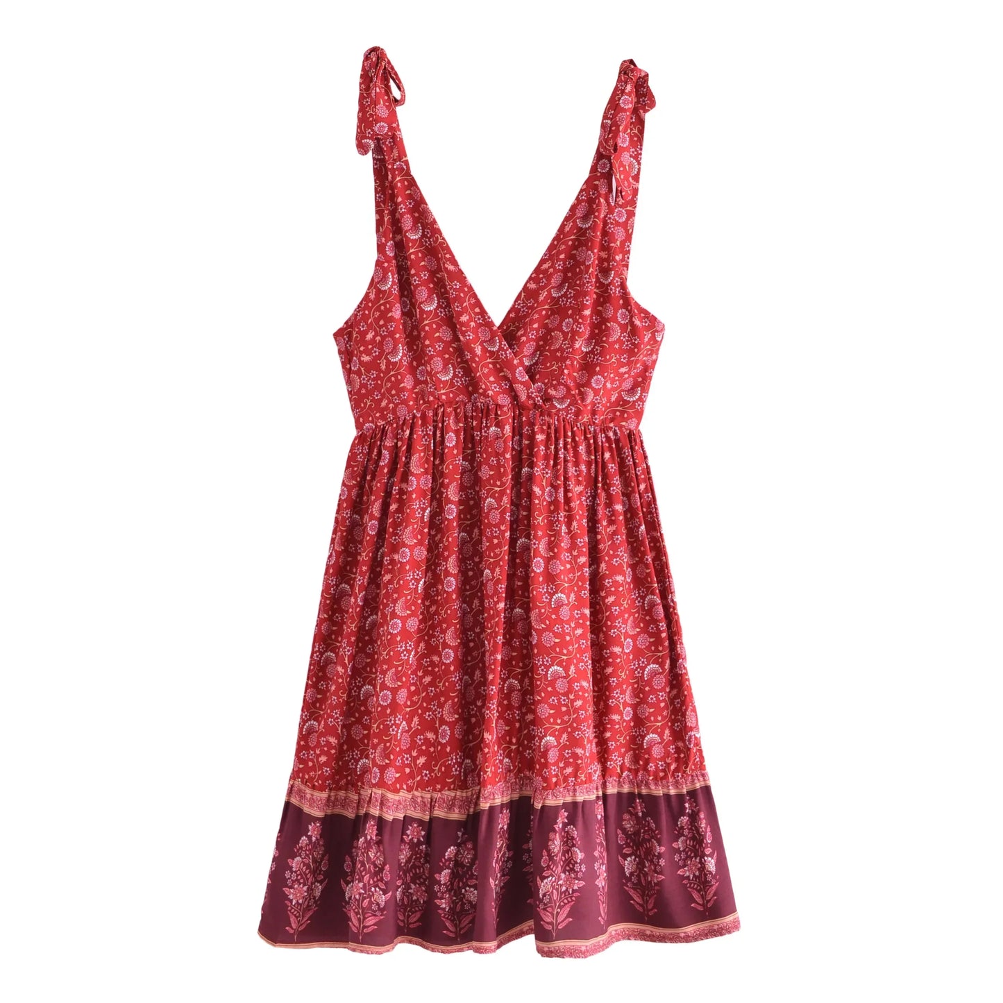 Sexy Deep V-neck Sleeveless Strapless Mini Boho Dress