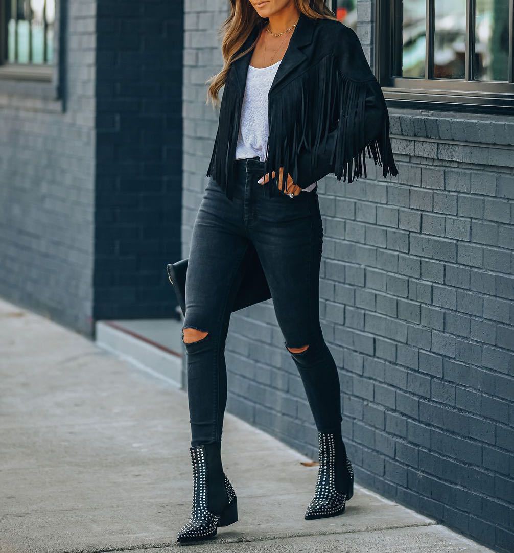 | Women’s Fringed Suede Jacket