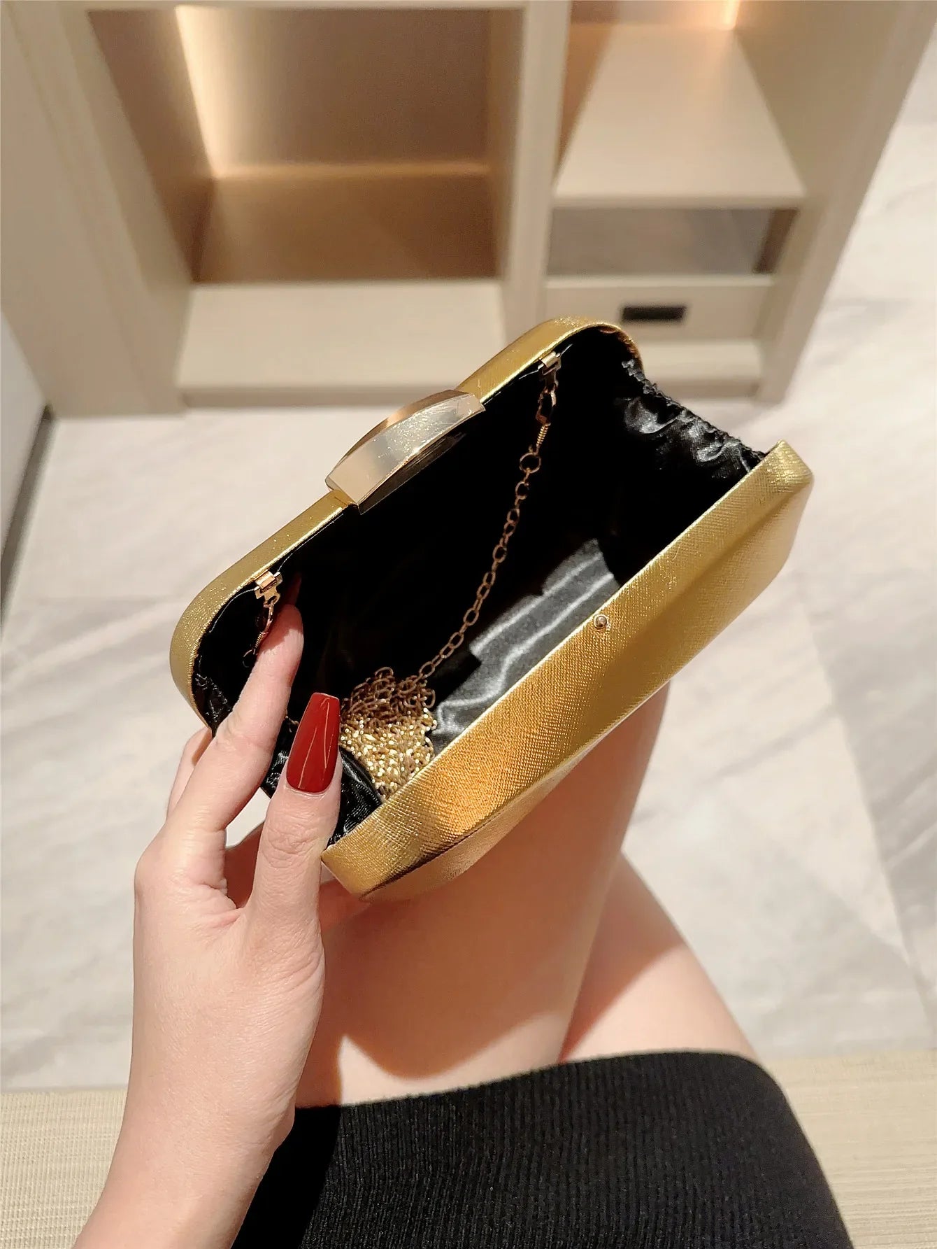Textured Square Box Evening Wedding Clutch Bag