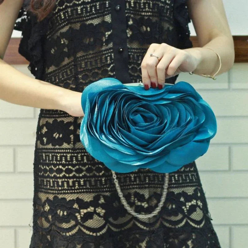 Floral Design Evening Bag Wedding Chain Clutch Bag