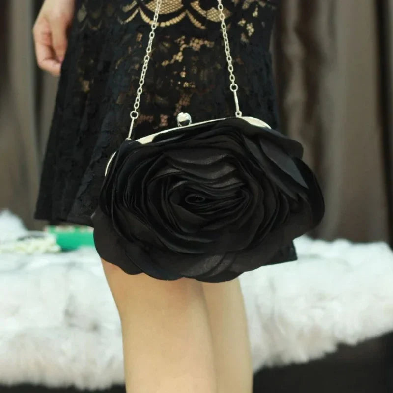 Floral Design Evening Bag Wedding Chain Clutch Bag