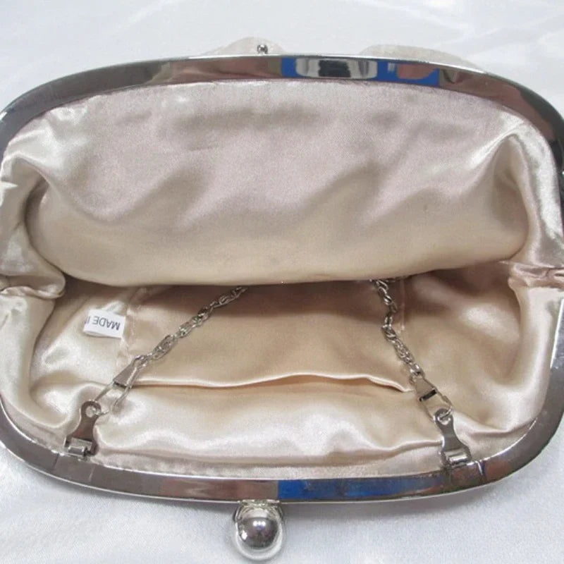 Floral Design Evening Bag Wedding Chain Clutch Bag