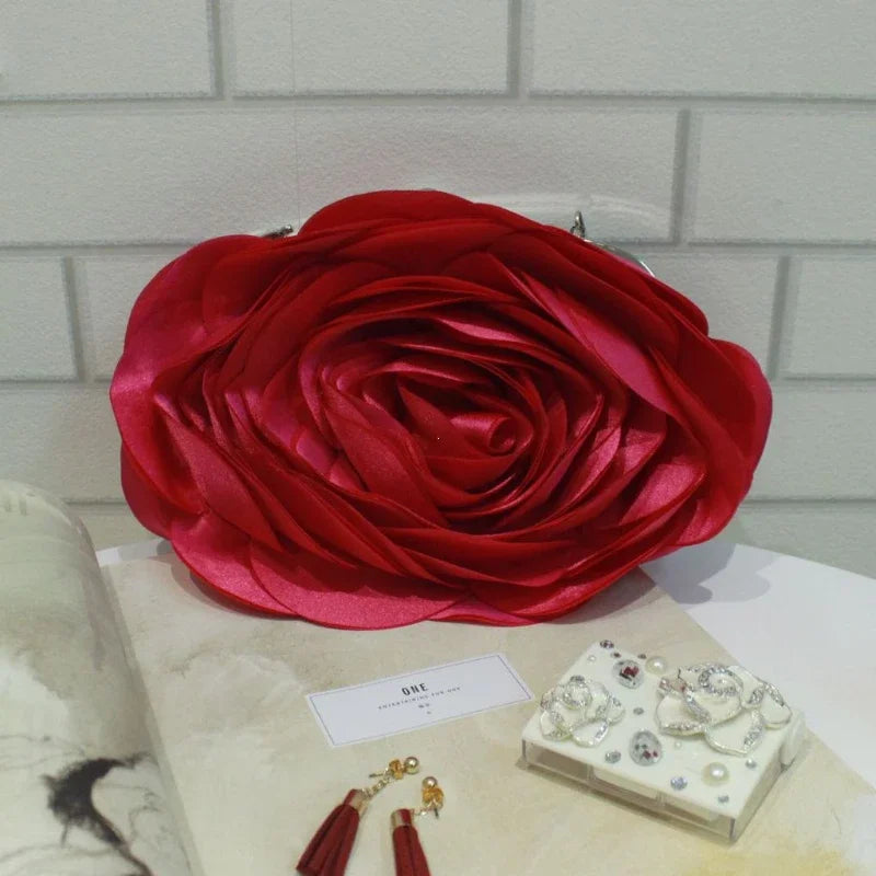 Floral Design Evening Bag Wedding Chain Clutch Bag