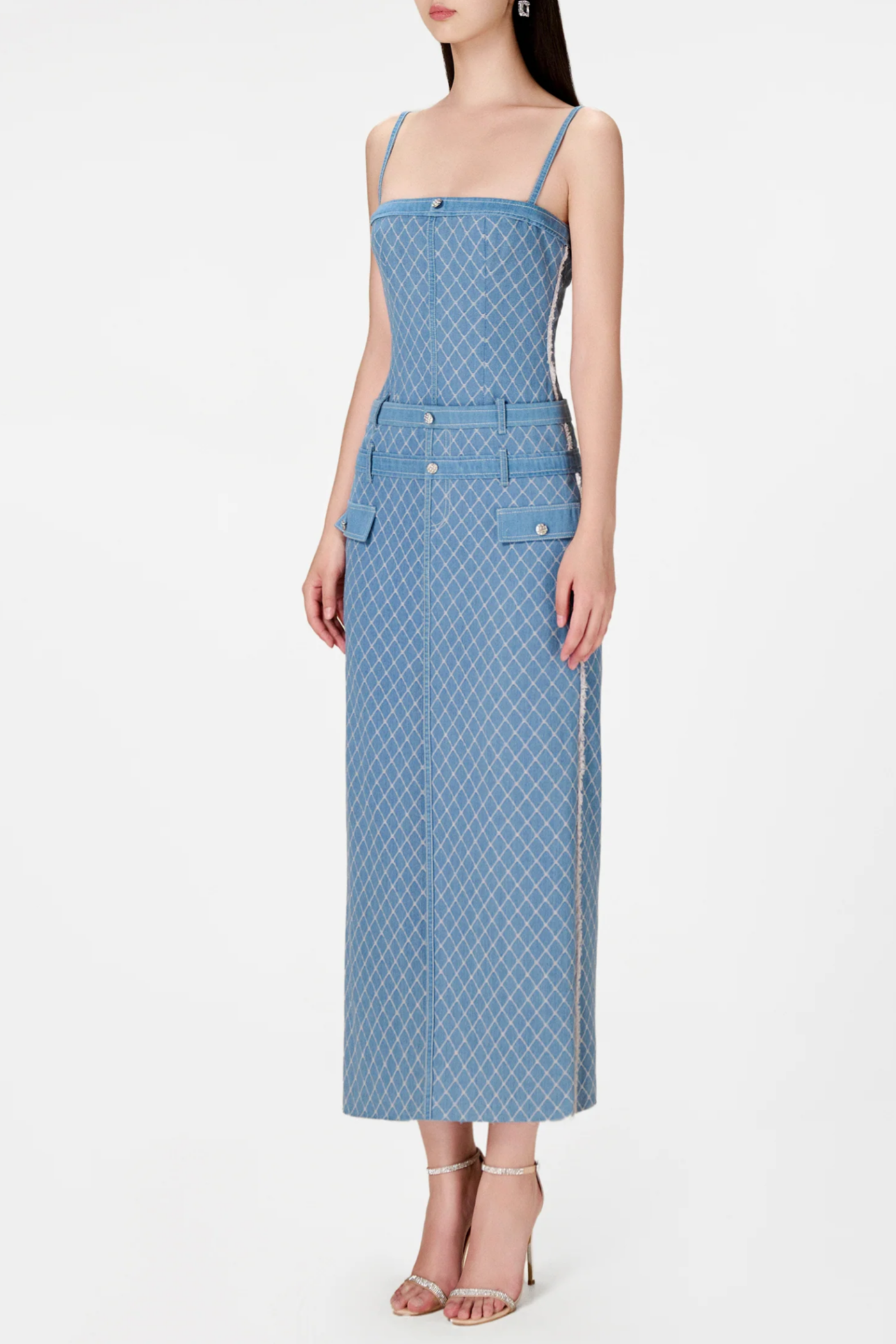 Hullar Denim String Midi Dress