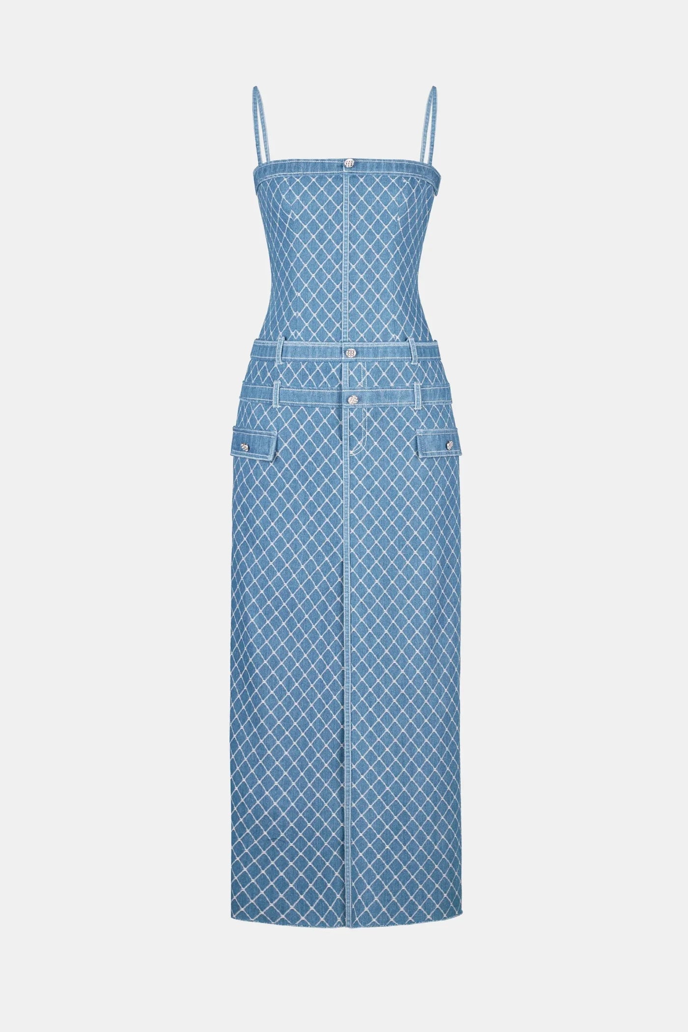 Hullar Denim String Midi Dress