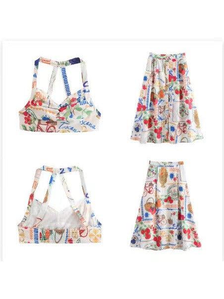 Beachy Halter Corset Top and Skirt Coord Set