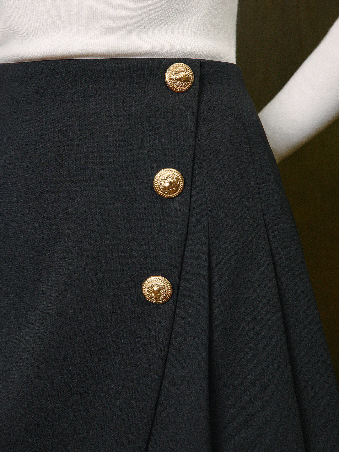 Always Elegant Button High Waist Skirt