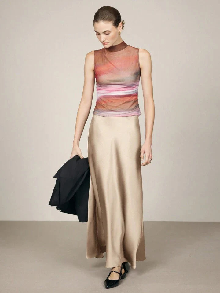 Minimalist Satin Slip Skirt