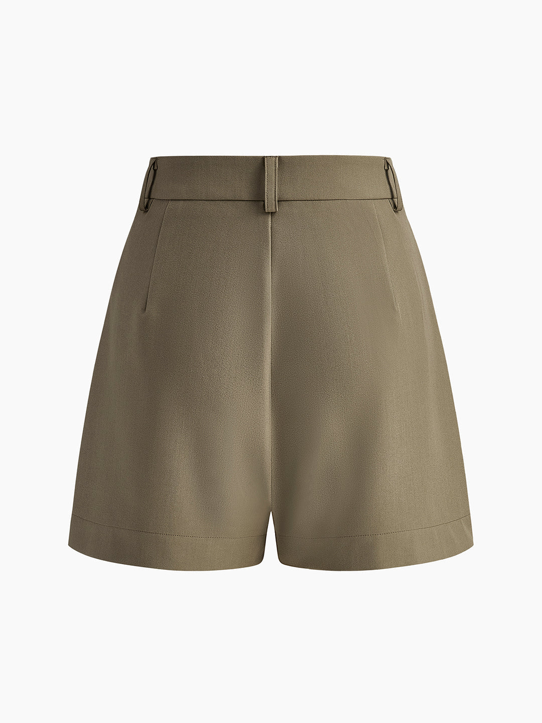 Semi-Sheer Mid-Waist Shorts Without Belt