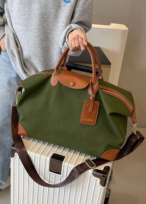 Voyan - Canvas Weekender Bag with Faux Leather Trim