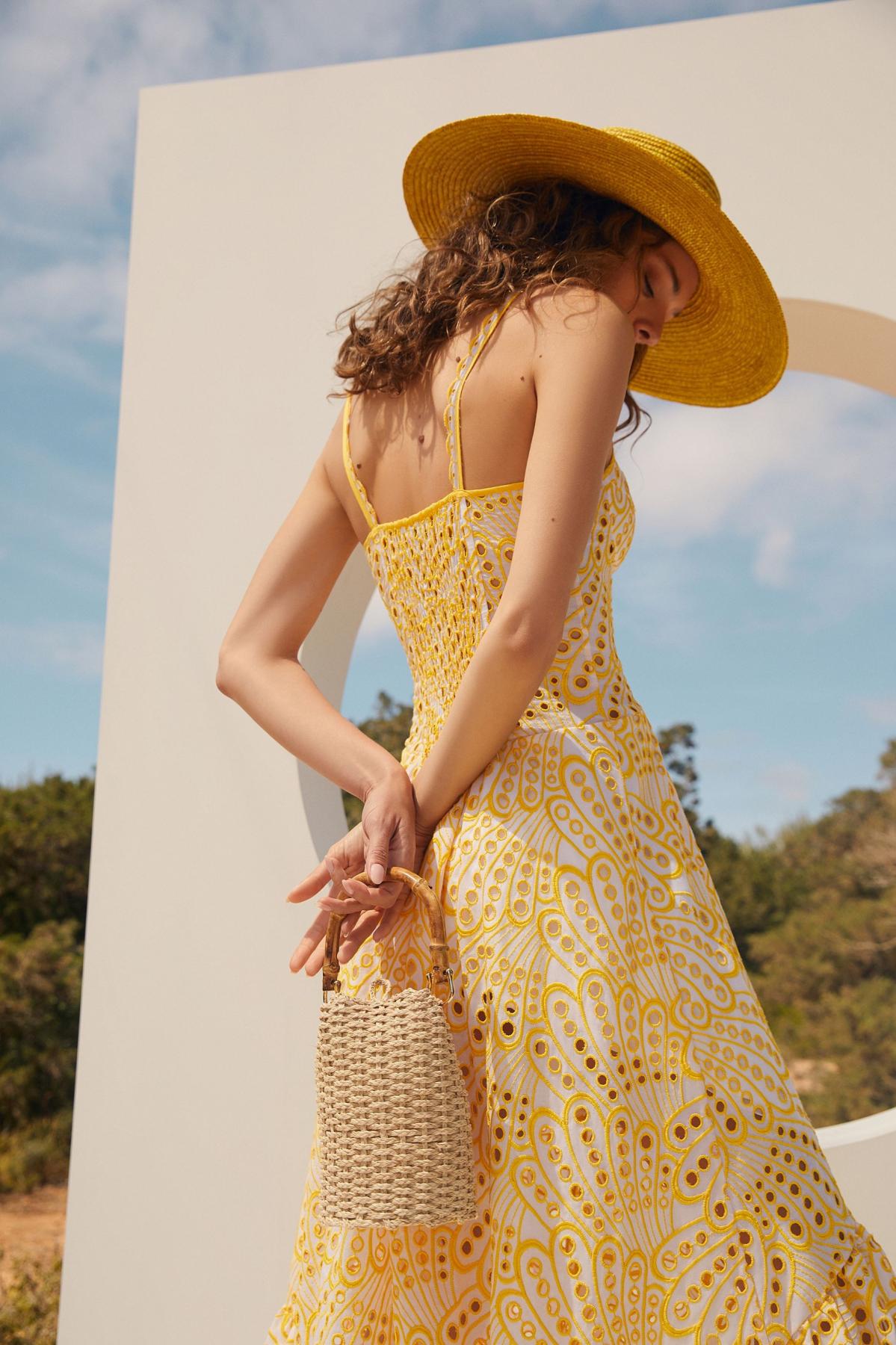 Lace Buttoned Ruffle Hem Cami Midi Dress