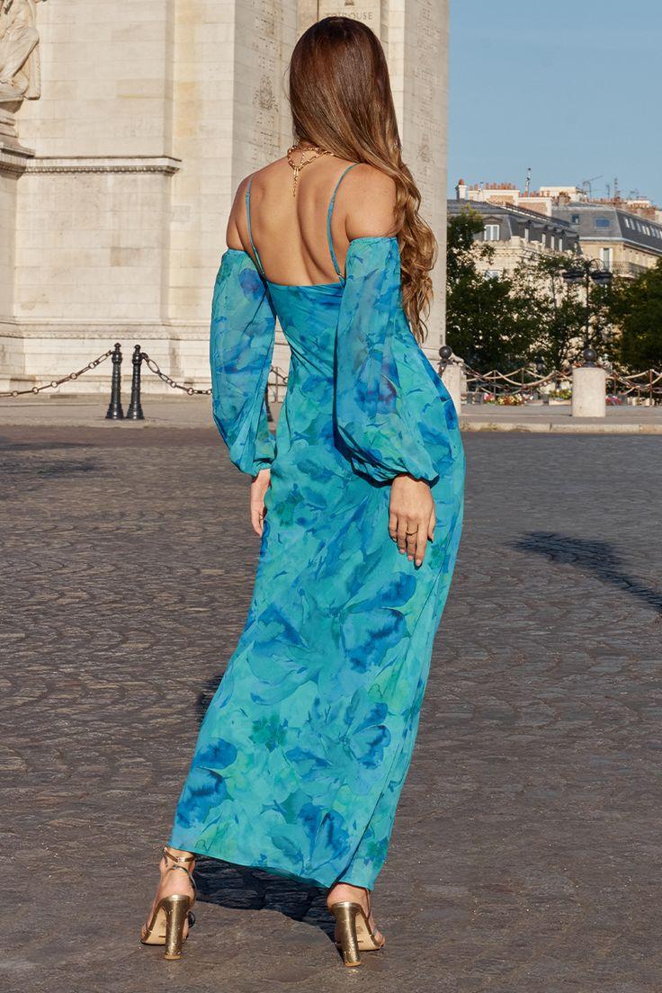 Floral Off-Shoulder Cut-Out Maxi Dress