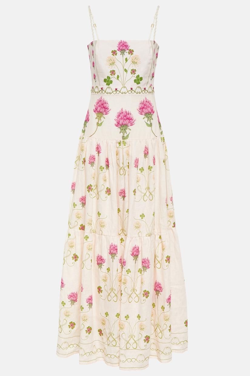 Floral Cami Tapered Waist Midi Dress