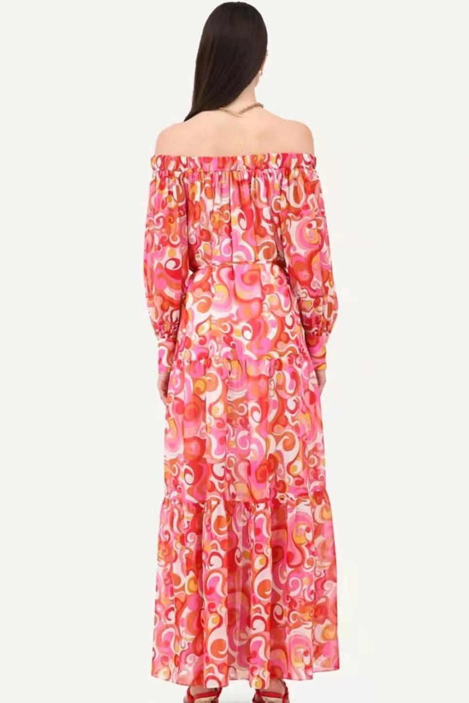 Floral Off-Shoulder Cut-Out Midi Dress