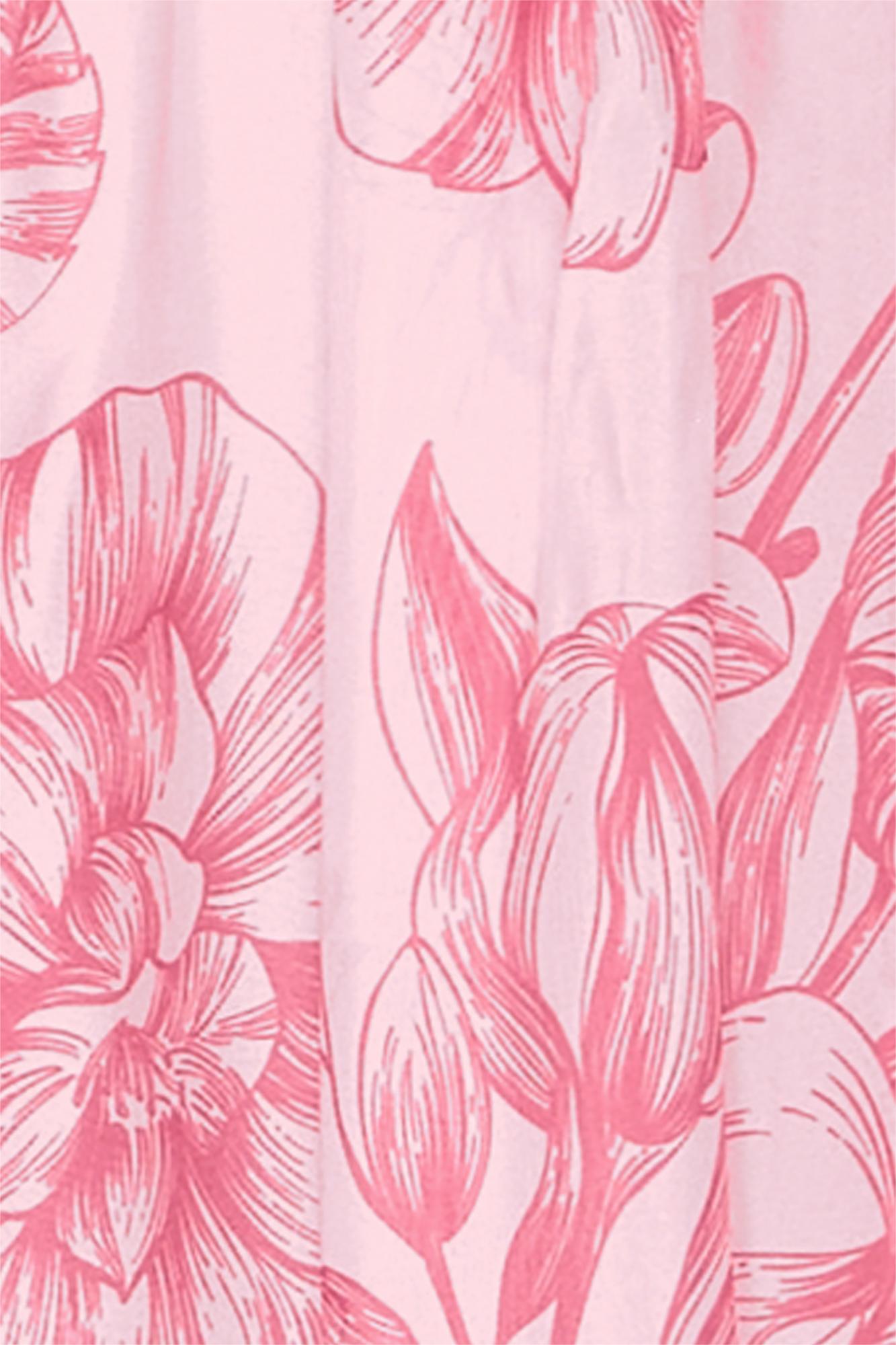 Floral Lantern Sleeve Midi Dress With Belt