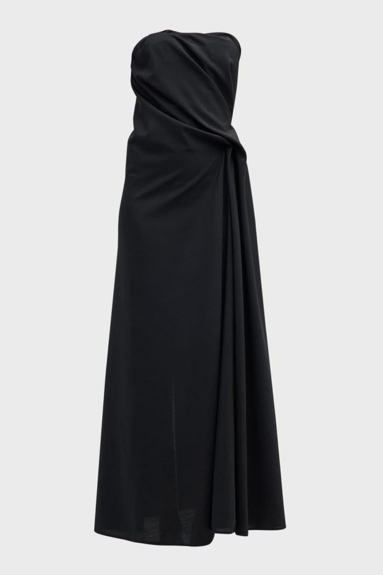 Solid Off-Shoulder Asymmetrical Midi Dress