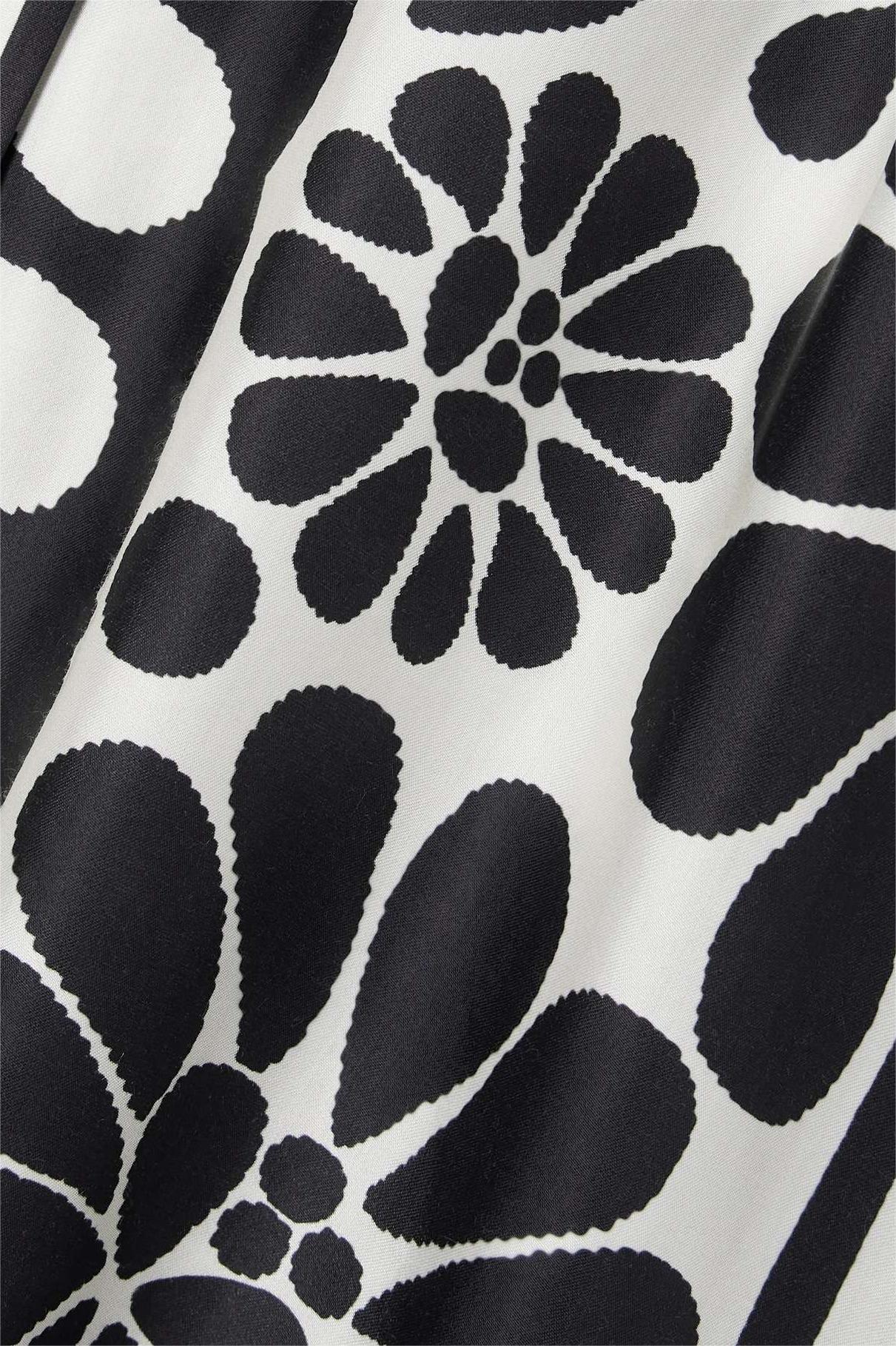 Floral Single Breasted Midi Dress With Belt