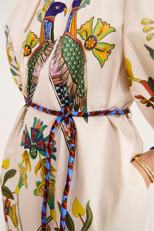 Animal Print Puff Sleeve Midi Dress