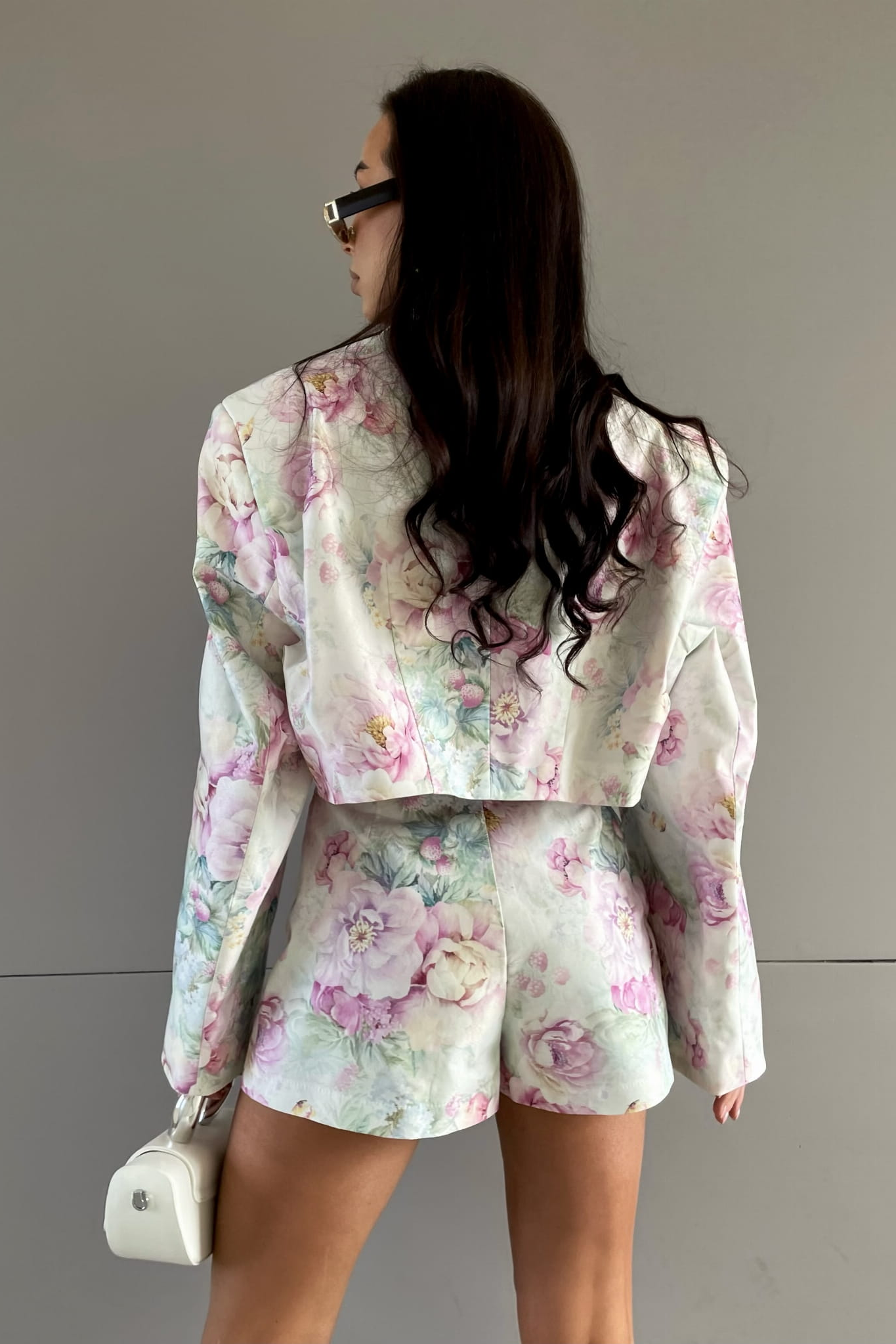 Floral Long Sleeve Blazer & Mid Waist Floral Pants Set