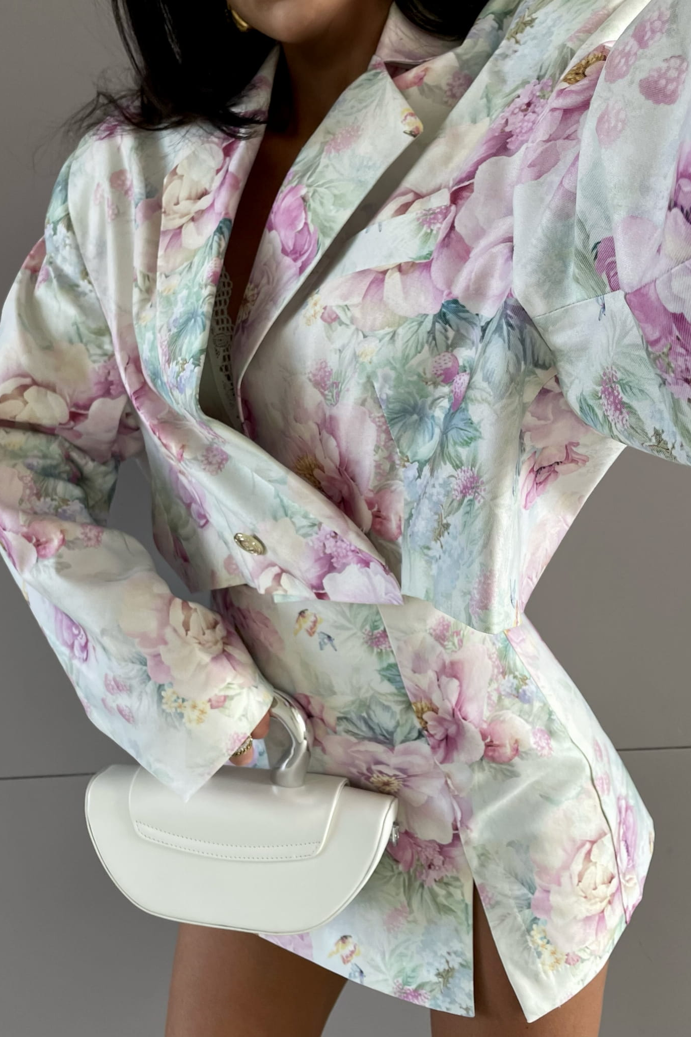 Floral Long Sleeve Blazer & Mid Waist Floral Pants Set