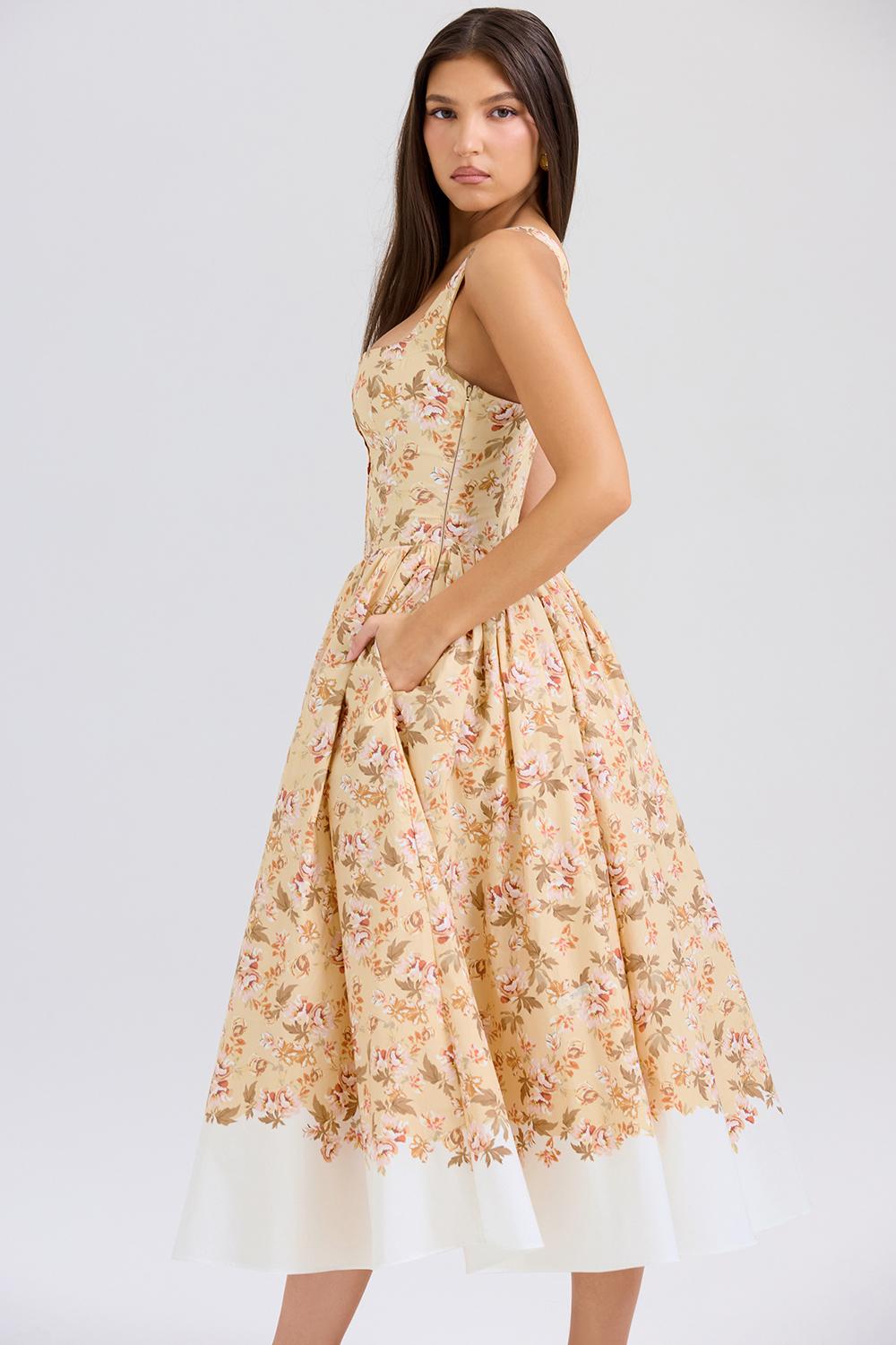 Floral Sleeveless Slip Midi Dress