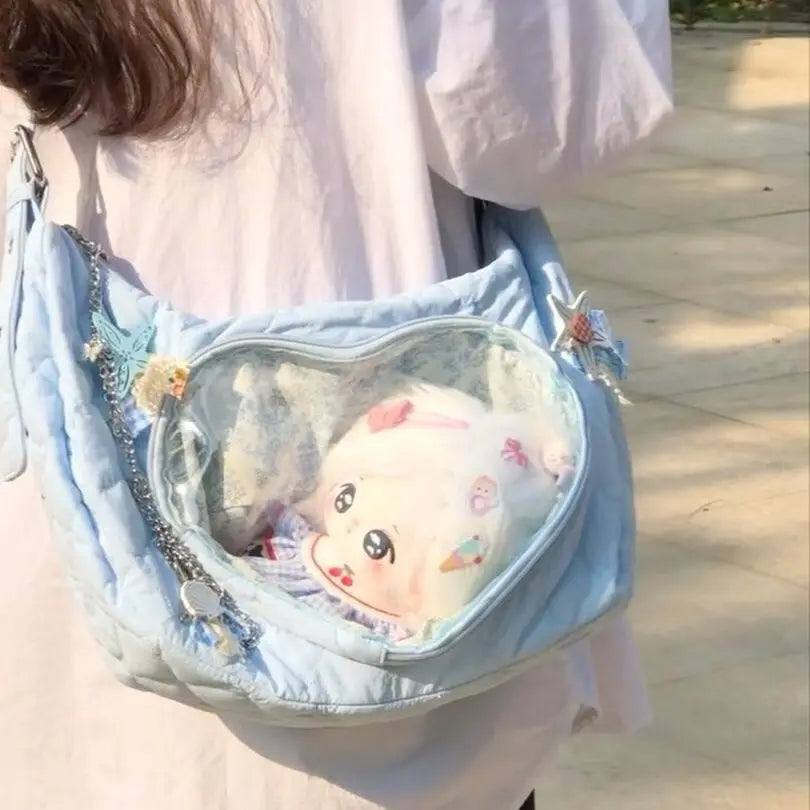 Transparent Heart Ita Bags Casual Crossbody