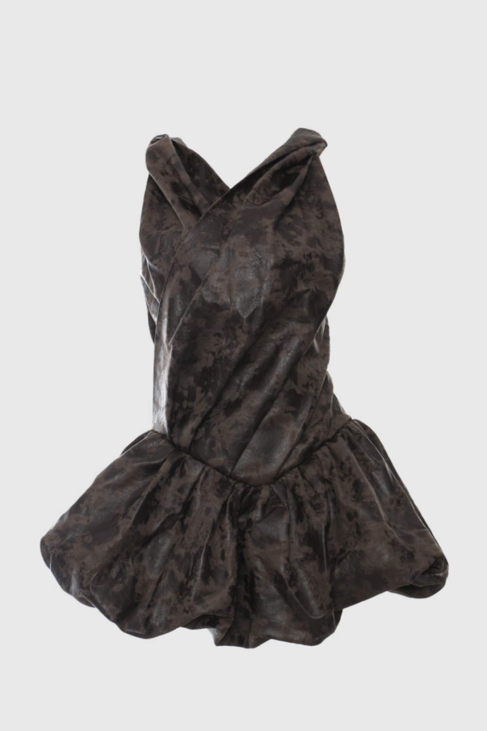 Jayne Backless Rock Leather Mini Dress