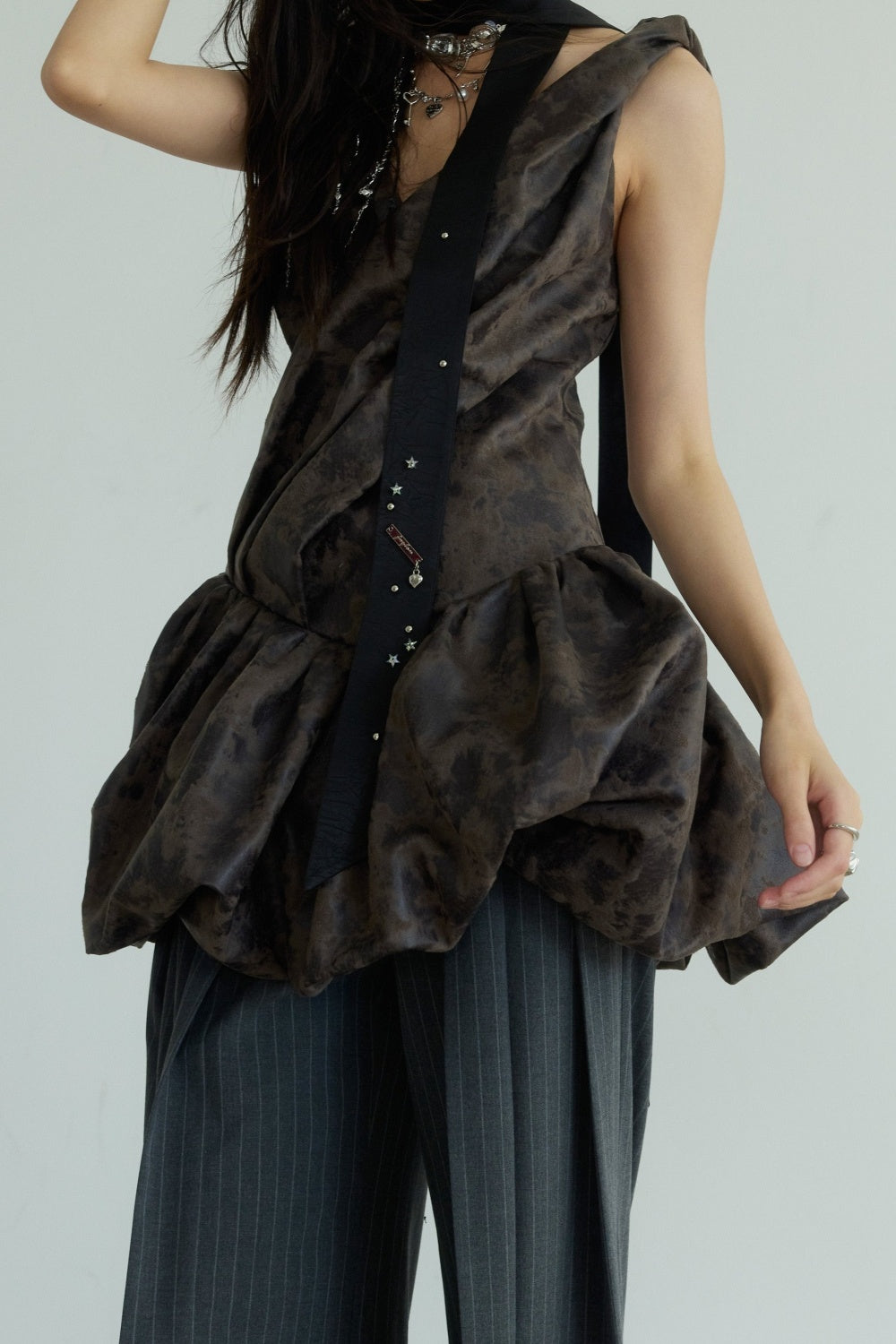 Jayne Backless Rock Leather Mini Dress