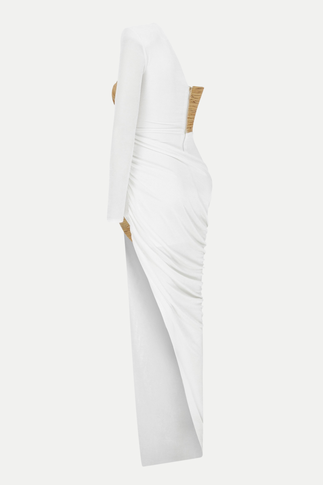 Jennifer Flower One Shoulder Ruched Maxi Dress