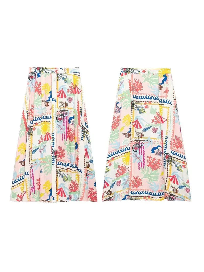 Aneri Halterneck Corset Top & Skirt Coord Set