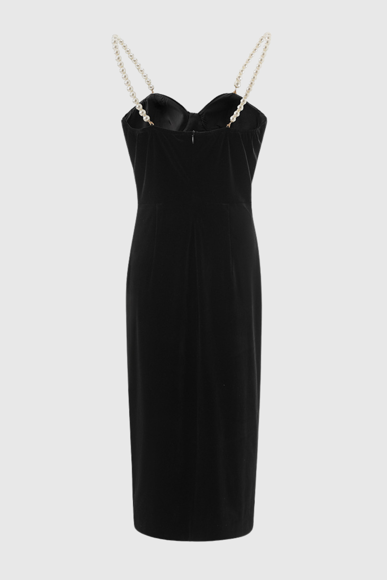 Kadia Velvet Pearl Embellished Midi Dress