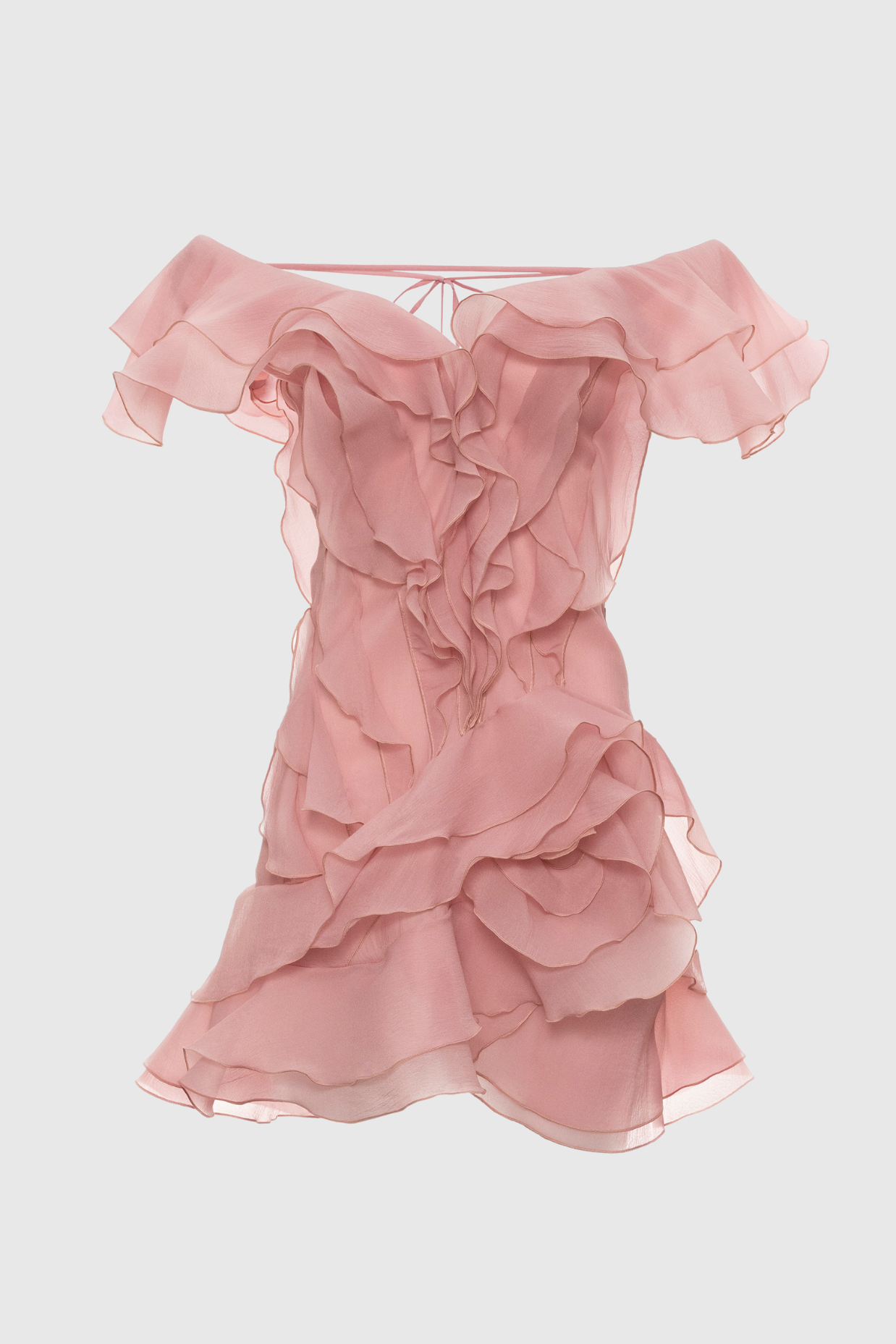 Kellan Off Shoulder Ruffle Mini Dress - Pink