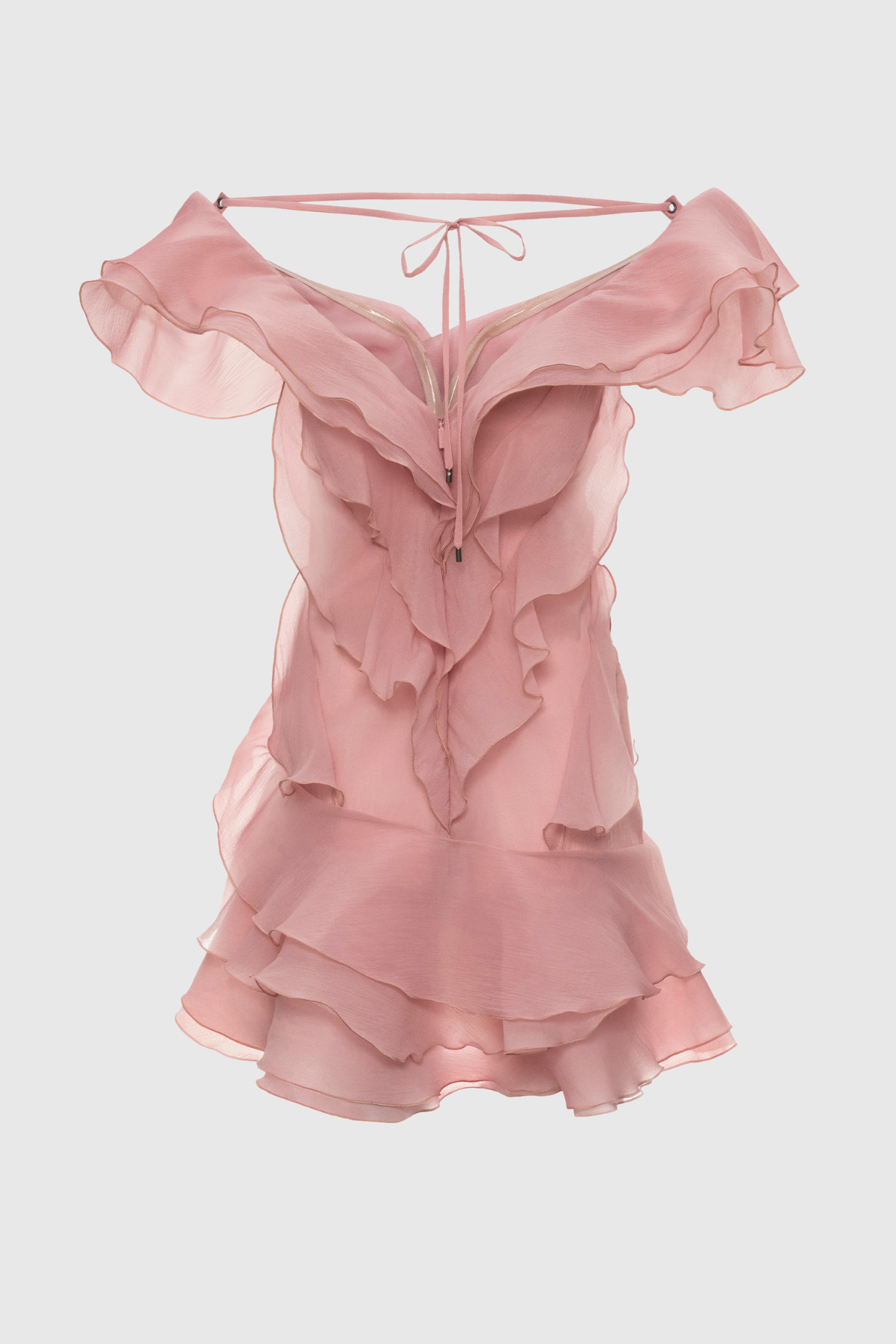 Kellan Off Shoulder Ruffle Mini Dress - Pink