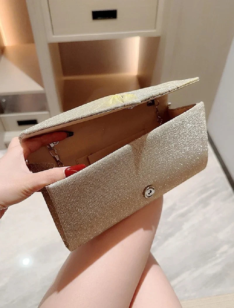 Shining Dinner Handbag Wedding Evening Silver Crossbody Bag