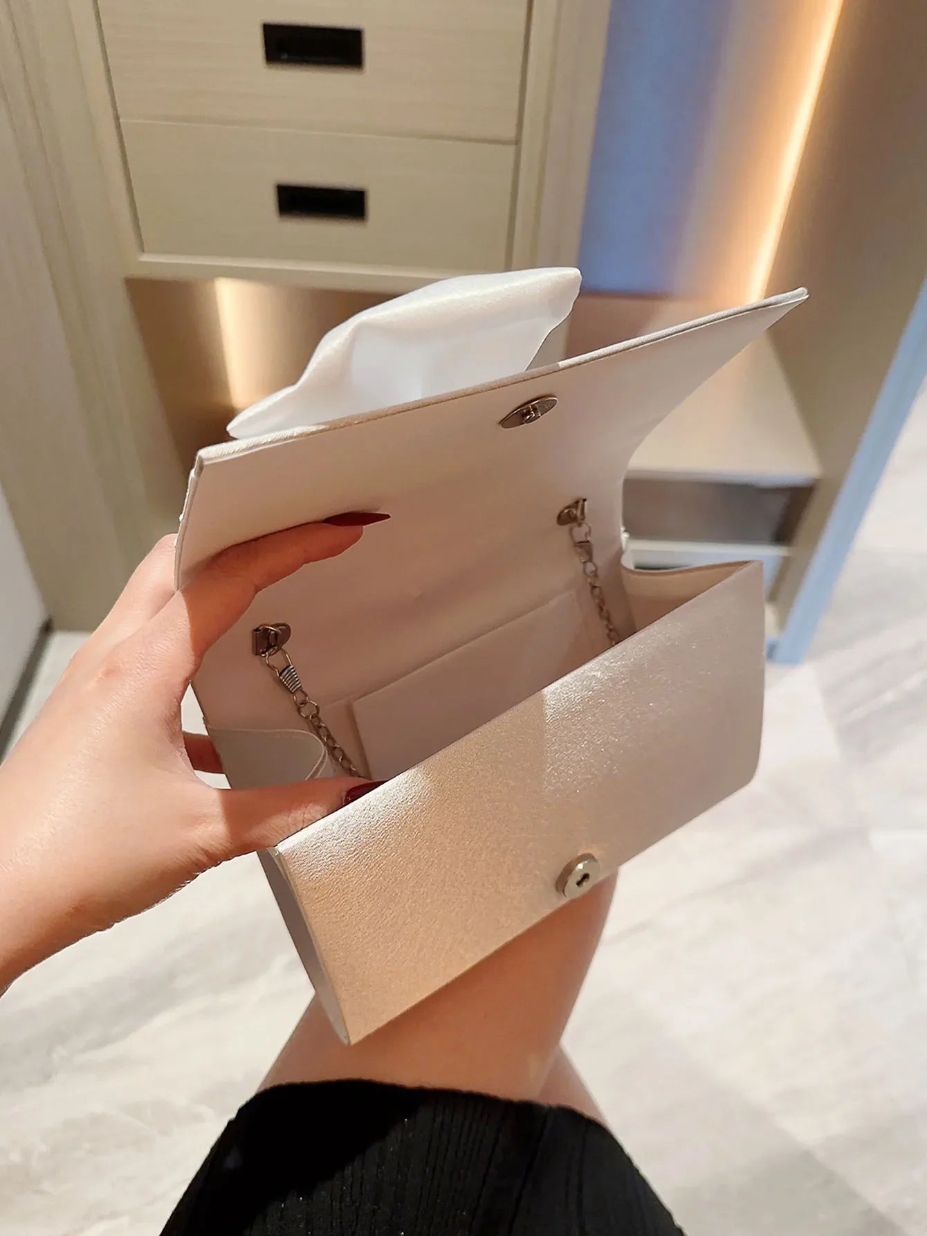 Faux Pearl Flower Wedding Evening Clutch Bag