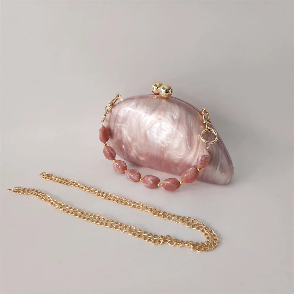 Mini Blue Light Pink Acrylic Box Evening Clutch Bag