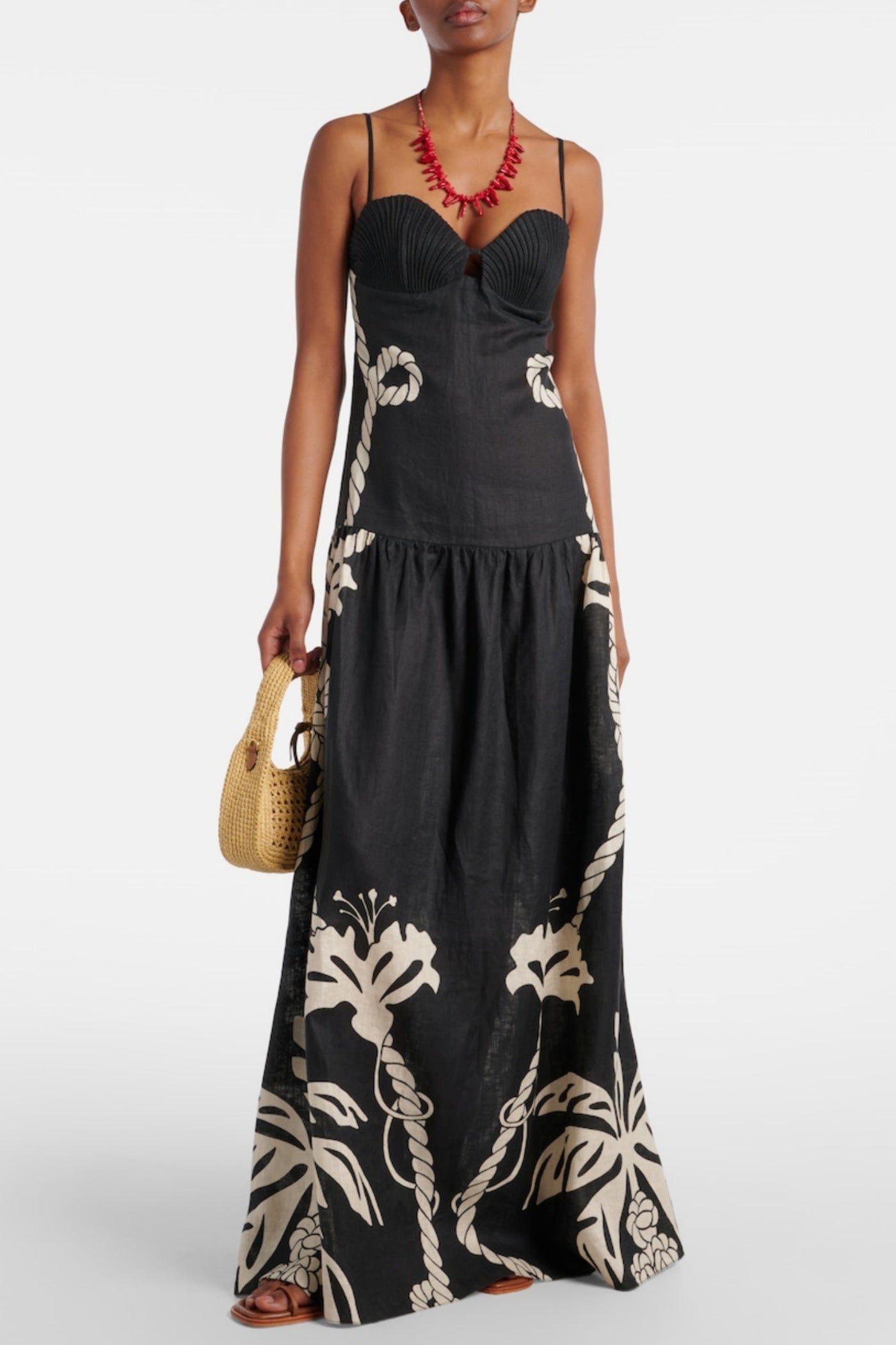 Lawerey Print Linen Maxi Dress