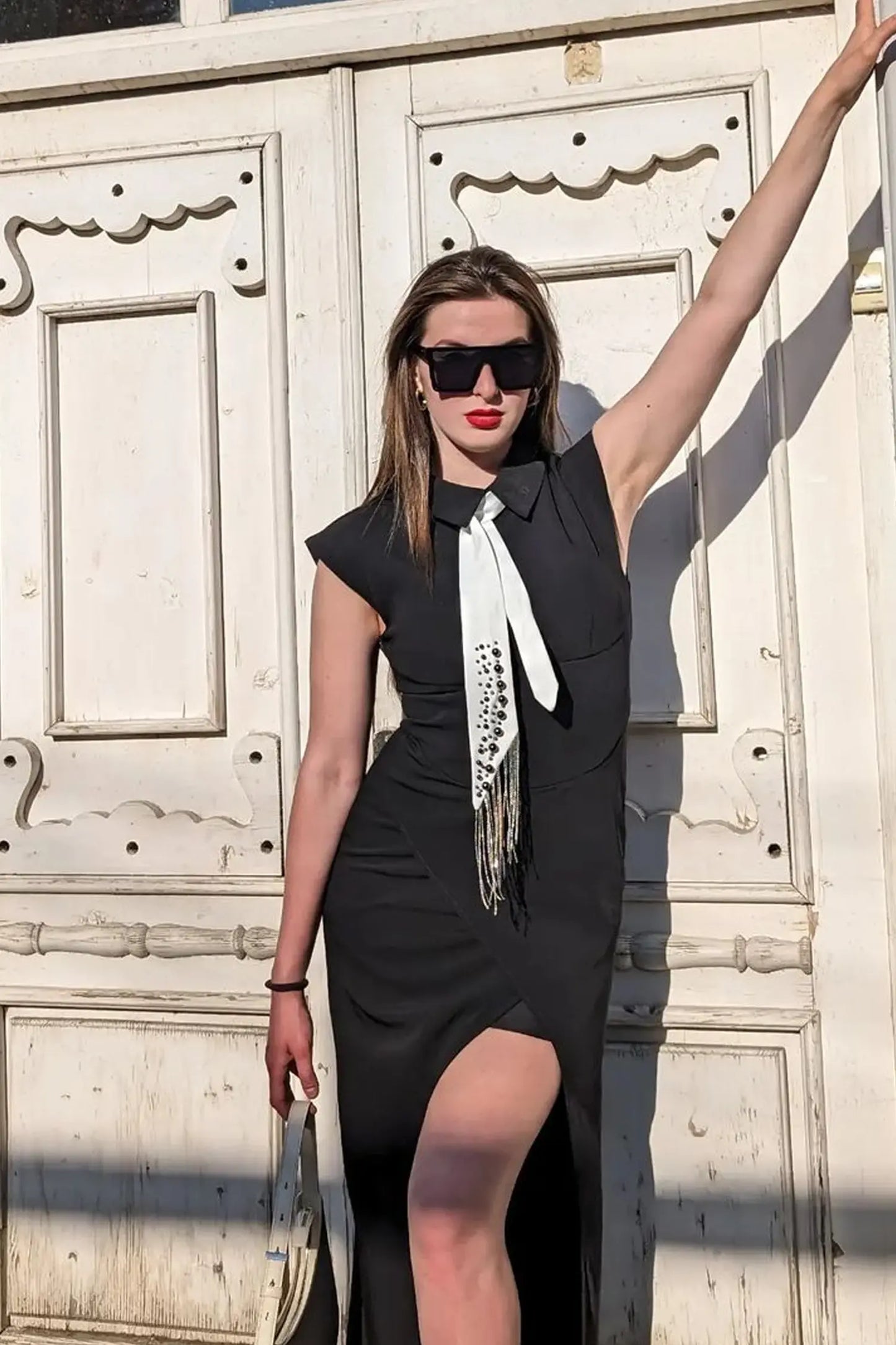 Liberty Sleeveless Maxi Dress-Black