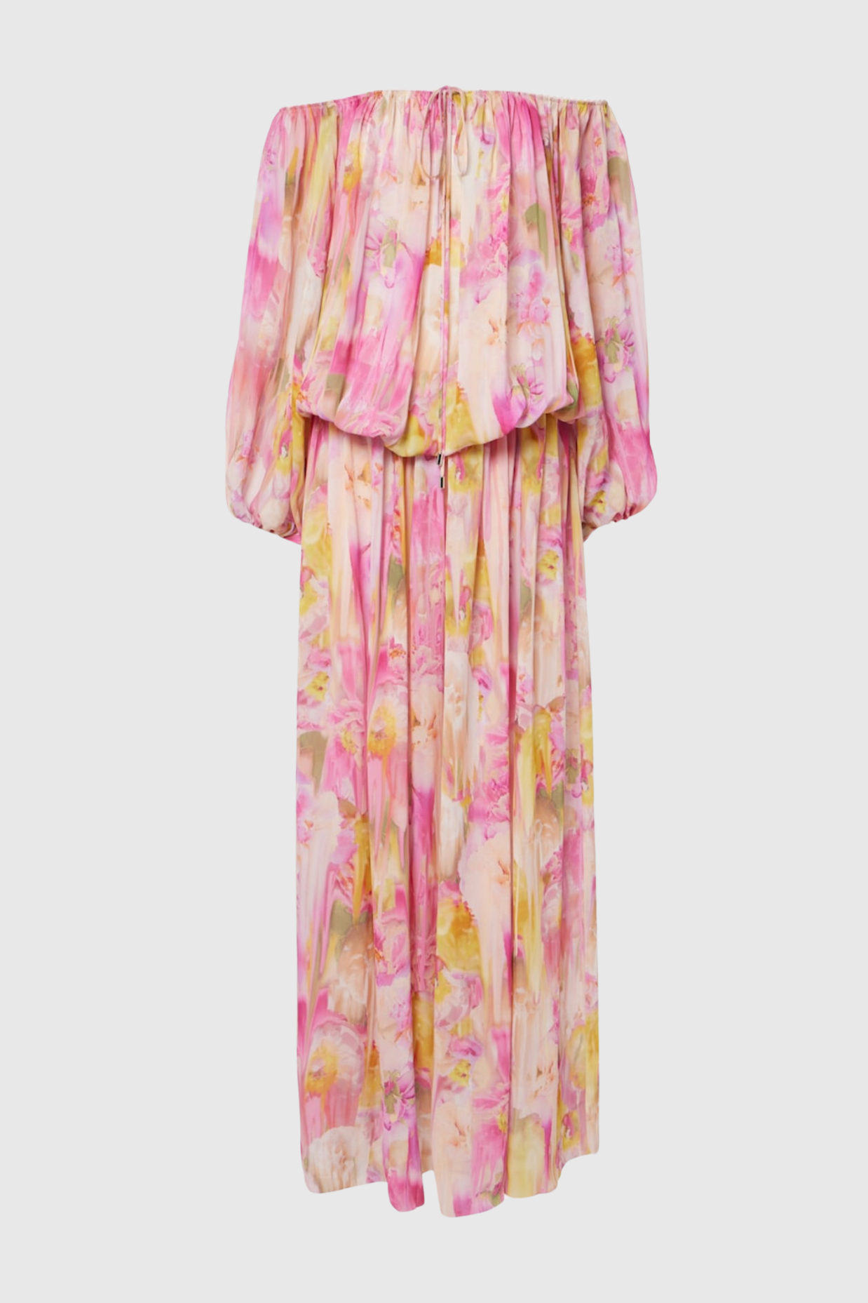 Ludema Floral Off Shoulder Ruched Maxi Dress