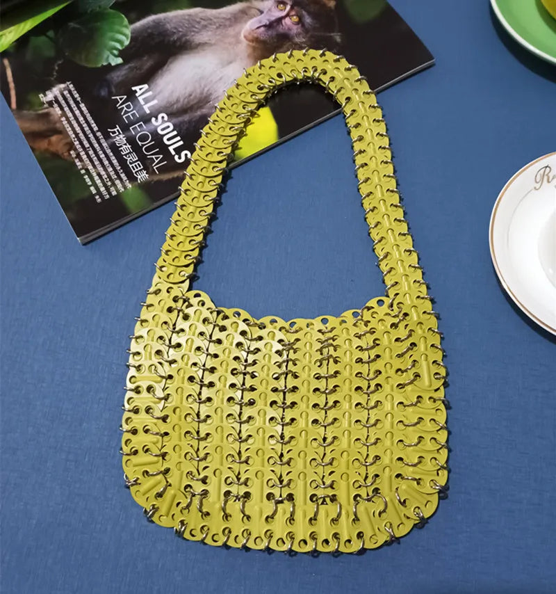 Luxury Designer Hand Woven Metal Chain Bag