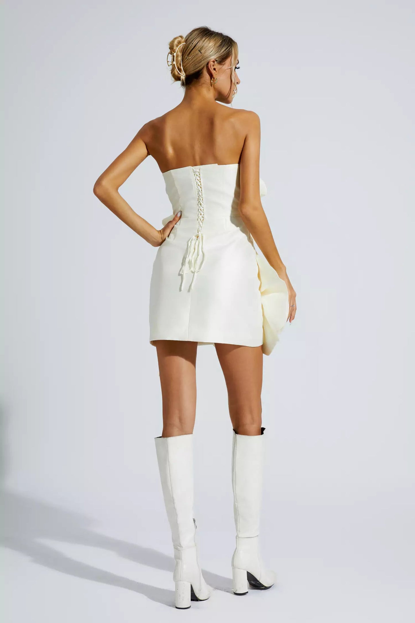 Madeleine Strapless Mini White Dress