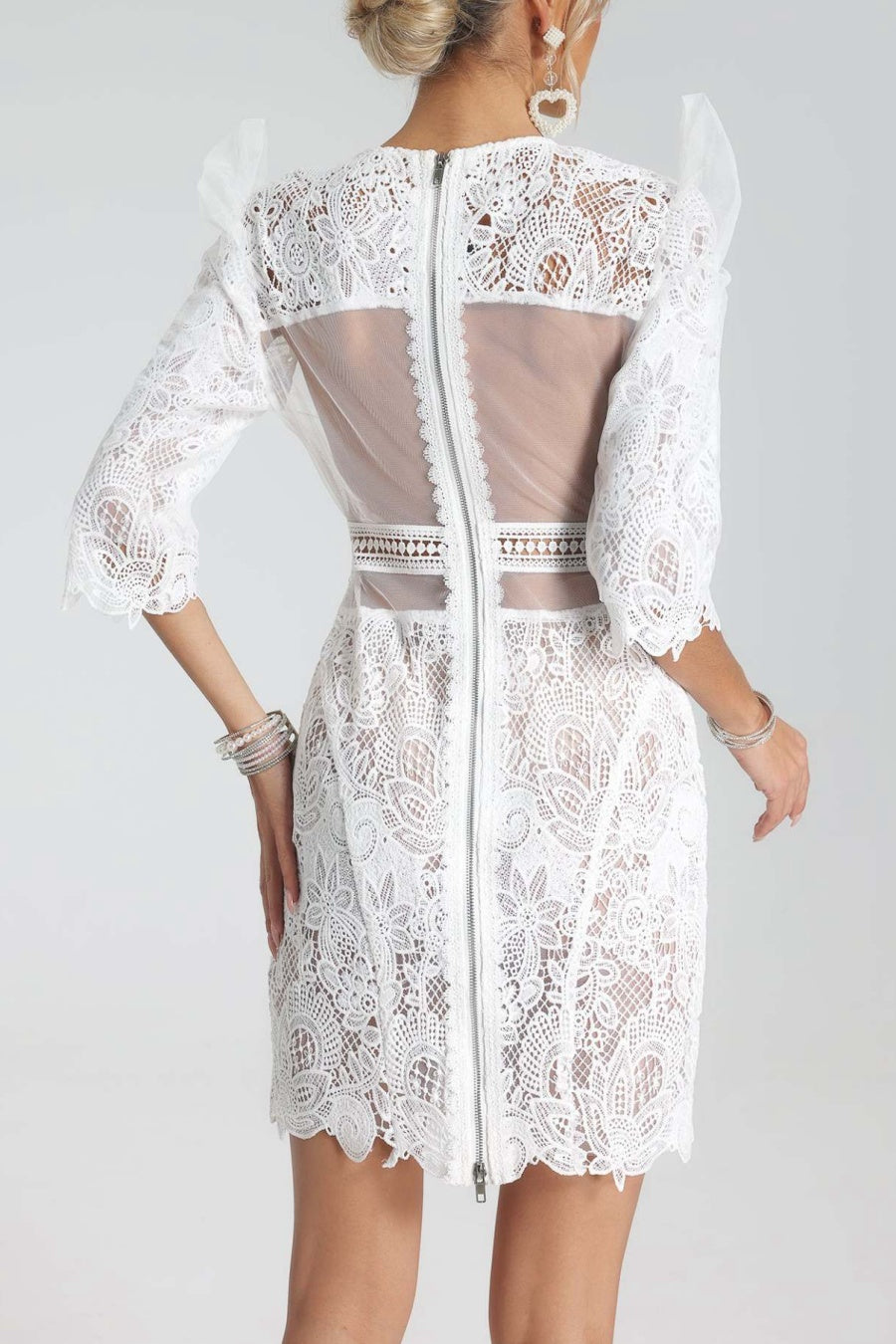 Magnolia Lace-embroidered Mini Dress