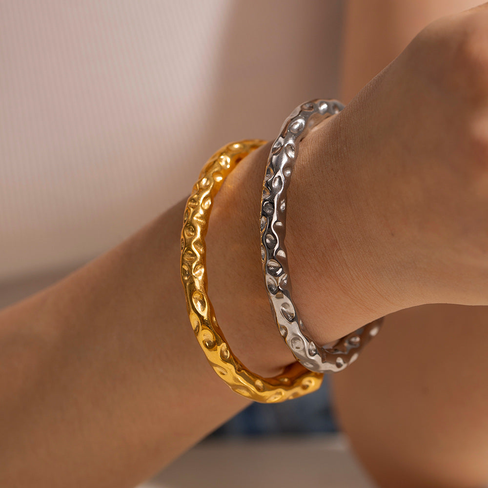Maisie Hammered Gold Cuff