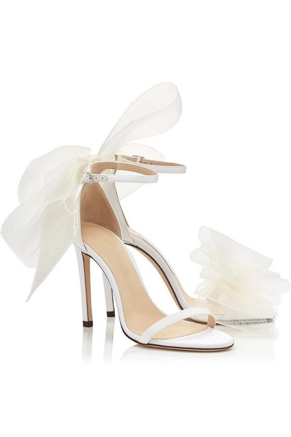 Miranda Bow-embellished Satin Sandals - Pink